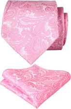 Mens Paisley Tie Handkerchief Casual Floral Necktie Set