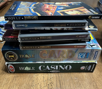 Hoyle PC CD-ROM Game Lot Of 5 Casino, Card, Puzzle & Board Games +UNTESTED-READ+