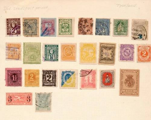 Germany Old Years Local Post Lot with 25 stamps M or used
