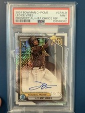 Leo De Vries 2024 Bowman Chrome 1st Mega HTA Choice Refractor Auto /150 PSA 9