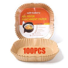 Air Fryer Liners Disposable, 100pcs Square, Non-Stick, Heat Resistant for Ninja