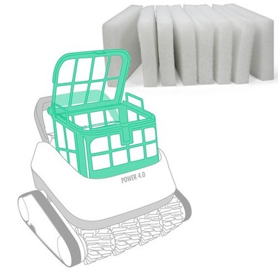 Feinfilter PureFlow für Poolroboter Power 4, 8 Stk. Filterpad Power Evolution 4