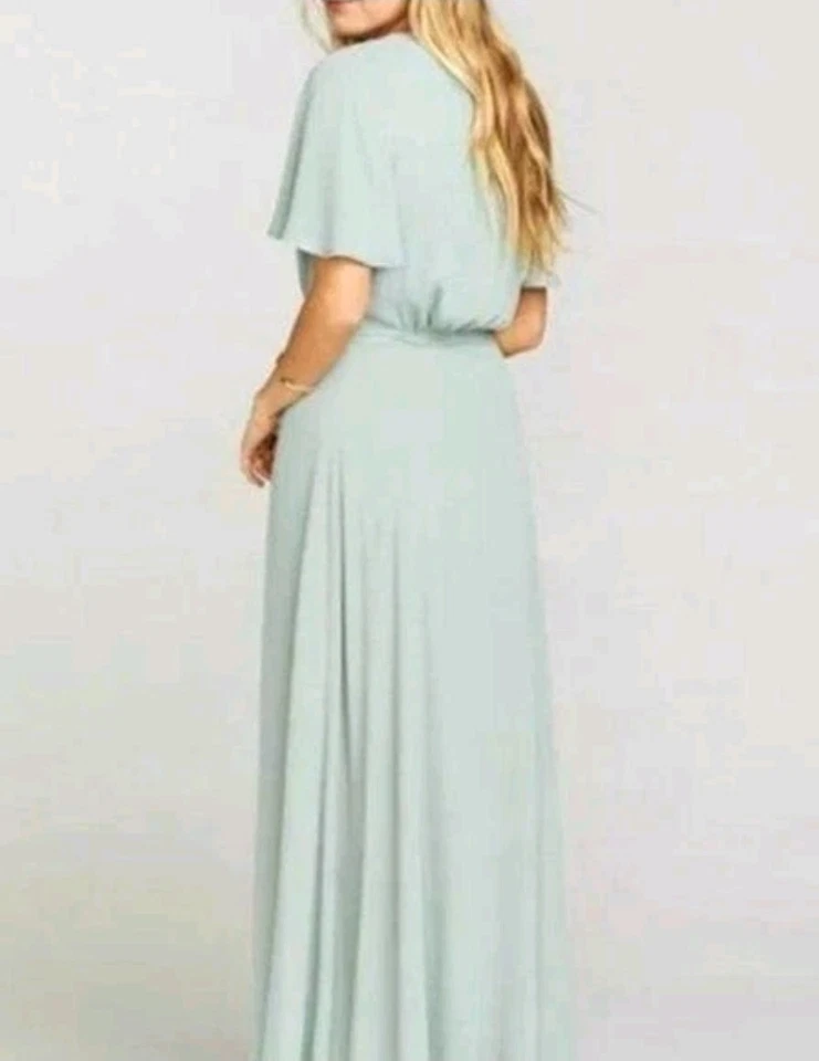 Show Me Your Mumu Sophia Envoltura Plata Salvia Etérica Corbata Flujosa Cintura Talla L Foto 3 de 4