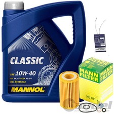MANN ÖLFILTER+5L MANNOL 10W-40 passend für 1.2 RENAULT TWINGO I KANGOO CLIO II