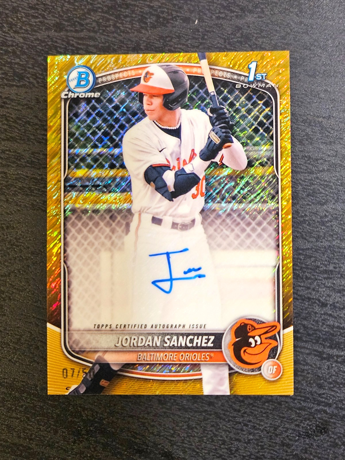 Jordan Sanchez 2025 Bowman Chrome #CPA-JOS Auto Gold Shimmer Refractor /50