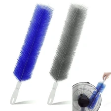 Flexible Cobweb Duster, 2Pc Fan Blade Brush,Remover For AC, Curtains, Gray