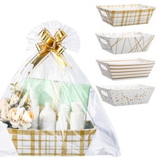26 Pcs Baskets for Gifts Empty Set Include 8 Sturdy Cardboard Gift Basket wit...