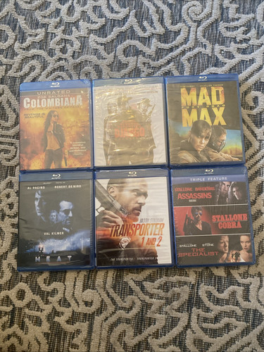 Lot Of 6 Blue rays New Sealed Mad Max Fury Road Django Unchained Colombiana Heat - Picture 1 of 2