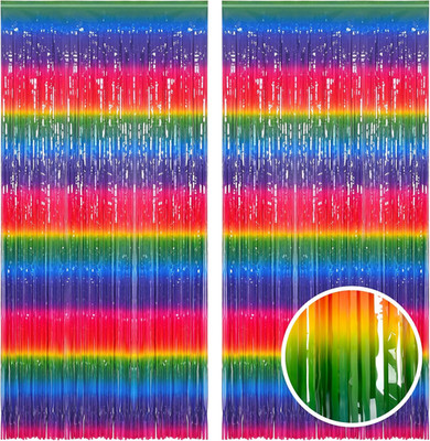 Gradient Colorful Party Streamers Backdrop -  Party Backdrop Curtains for Candyl