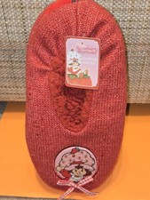 Strawberry Shortcake Slipper Sock Slip Proof Bottoms Cozy OSFM
