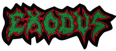 EXODUS RED AND GREEN (shaped border) EMBROIDERED PATCH
