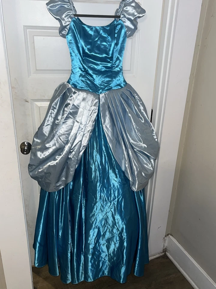 Cinderella Cosplay Adult Dress Costume Lace Up Corset Back Small Size 2 4 6 WOW - Image 2 of 4