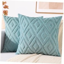 Couch Throw Pillow Covers 18x18 Set of 2, 18" x 18" Pack of 2 Light Teal