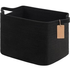 Woven Storage Baskets for Organizing, 18" x 14" x 12" Rectangle Blanket Baske
