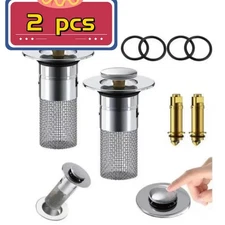 2 Pcs Floor Drain Filter Hair Catcher Shower Sink Mesh Basket Strainer Draining