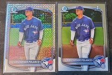 CRISTOPHER POLANCO 2-CARD LOT 2025 1st Bowman Chrome Prosp. Mega Box/Base JAYS