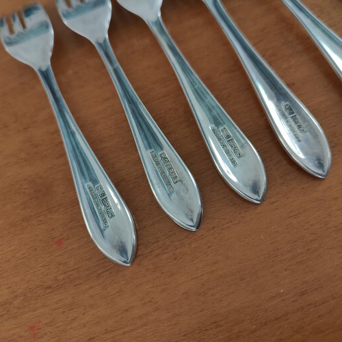 Tenedores de pastelería M.S. LTD EPNS Sheffield Inglaterra Vintage Set de 6 Patrón Loxley - Imagen 9 de 9