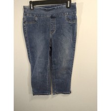 Chico's Perfect Stretch Capri Wash Blue Capri Denim Womens Small Casual Outdoor