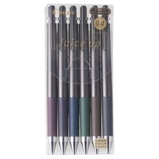 Ultra Fine Gel Ink Ballpoint Pen Set 6 Colors 0.4mm Knock Type