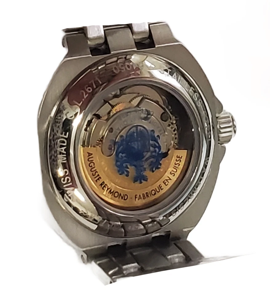 Reloj para mujer Auguste Reymond 64050 hecho en Suiza automático fecha esfera plateada Foto 2 de 3