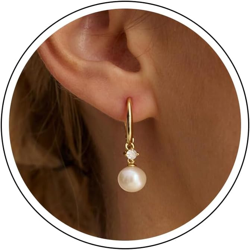 Pearl Drop Earrings for Women,Dainty Wedding Earrings for Brides Pearl Drop Earrings for Women,Dainty Wedding Earrings for Brides