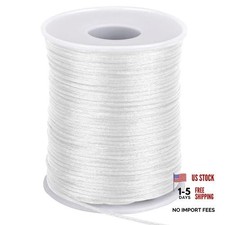White Nylon Bracelet String - 1.5 mm - 110 Yard - White Nylon Satin Cord