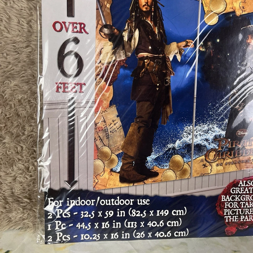 Pirates of the Caribbean Backdrop Poster GIANT 5pc Birthday Party Wall Decor Kit - Image 4 of 4