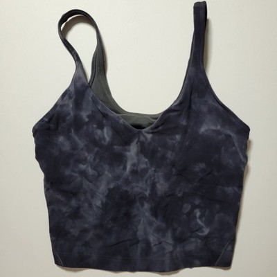Lululemon Align Tank Top Womens Size 6 Diamond Dye Blue Gray Padded Crop