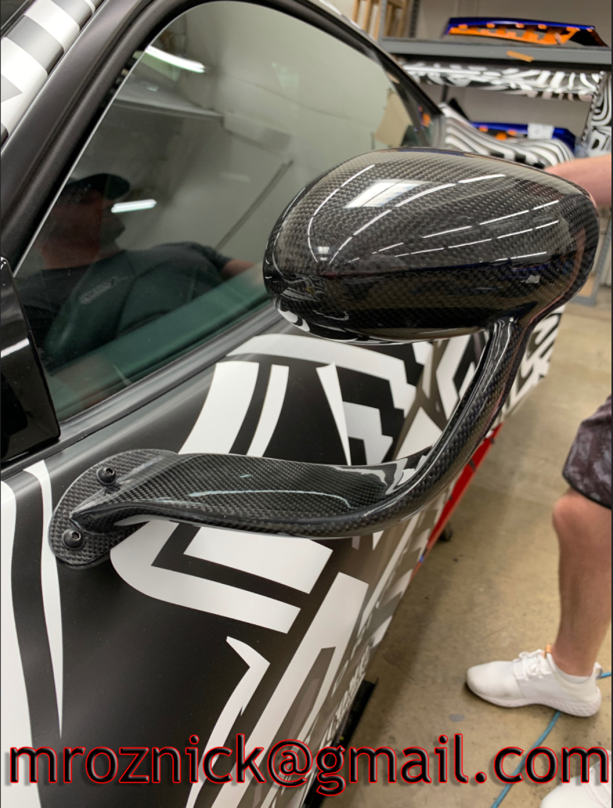 Ferrari 458 / 488 GT3  Pair Mirrors. Painted Black. Side Racing Mirrors. NEW NEW