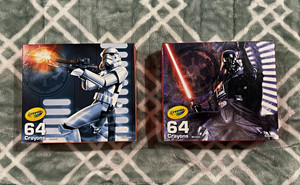 (2) Crayola Star Wars 64 Crayons Sets: Darth Vader & Stormtrooper