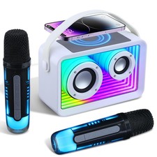 Mini Karaoke Machine for Kids Adults, Portable Bluetooth Speaker with 2 Wirel...