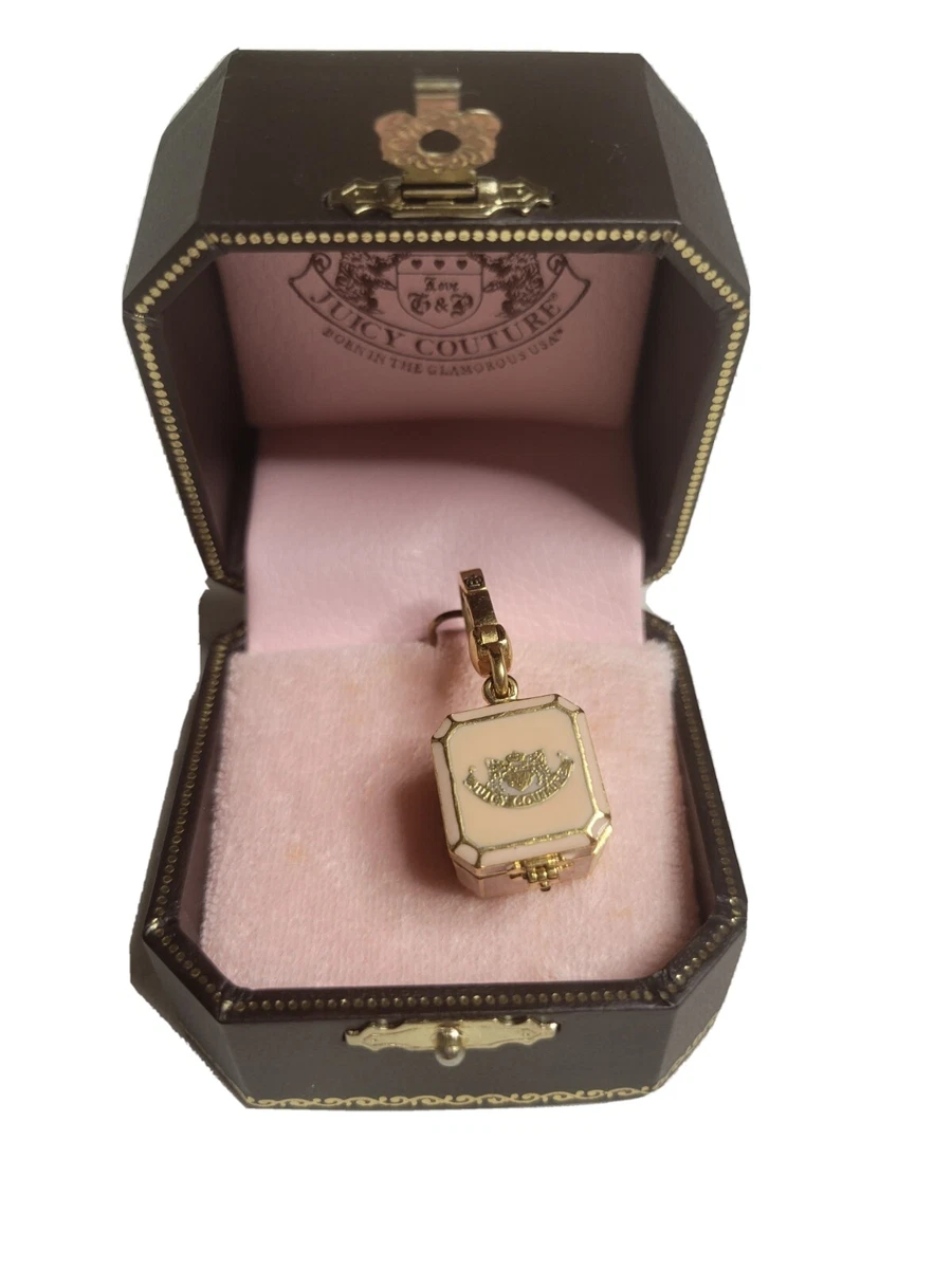 RARE Juicy Couture Charm/Jewelry Box Charm Movable Crystal Heart Charm  Inside CZ