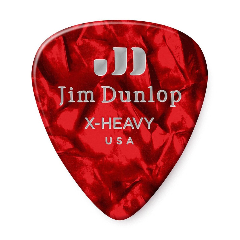 Dunlop 483P09XH Red Pearloid Extra Heavy Guitar Picks 12-Pack  