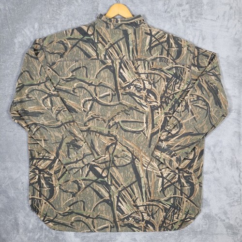 Cabelas Shirt Mens 3XL Button Up Flannel Fleece Mossy Oak Camouflage Polartec - Picture 2 of 10