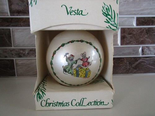 2- Vesta Edizione Limitata Collezione Natale Palline Ornamenti Bambina con Topi Gattino - Foto 6 di 8