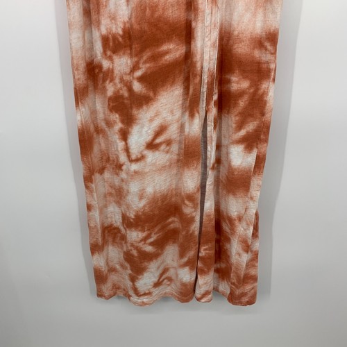 Gianni Bini Tank Dress Womens Medium Tie Dye Midi Sleeveless Slit Rust Orange - Picture 6 of 12