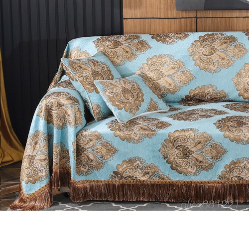 Retro Luxury Couch Cover Slipcover 1/2/3/4/5 Seater Tassels Sofa Towel Throw - Picture 17 of 25