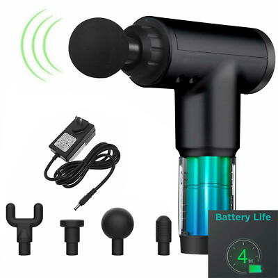 Massage Gun Percussion Massager Deep Tissue Muscle Vibrating Relaxing  Heads