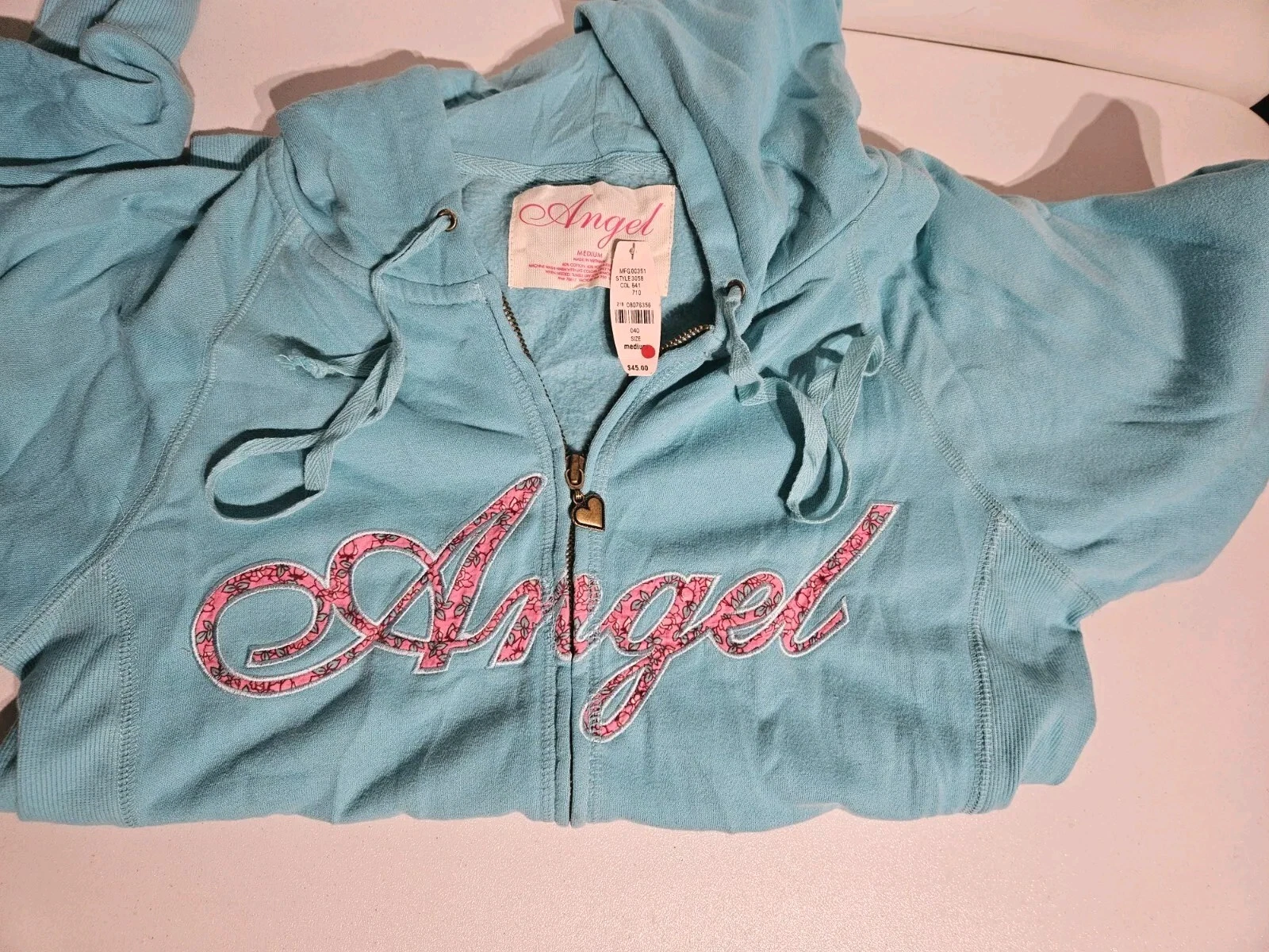 UNDERCOVER Felpa con cappuccio e zip blu chiaro Victoria's Secret Angel media esaurita ☆ Nuova ☆