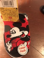 DISNEY MICKEY MOUSE 10-Pack Low Cut Socks Boys Ages 2-4 Shoe Size 7-10 NEW