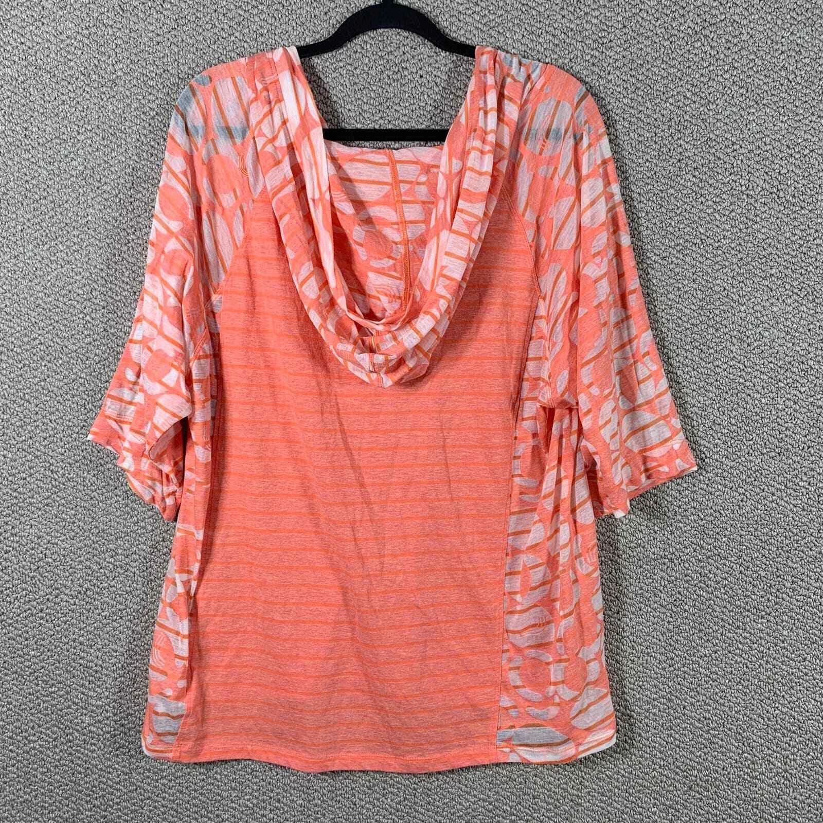 lole striped short sleeves hooded sheer casual shirt