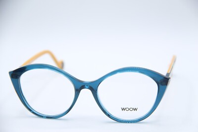 NEW WOOW OPTICAL BOLLY WOOL 1 BLUE YELLOW AUTHENTIC FRAMES EYEGLASSES 51-17