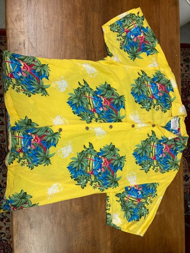 VINTAGE Thums Up Parrot Head Bird Magnum PI Aloha Hawaiian Shirt SZ XL RARE - Picture 13 of 17