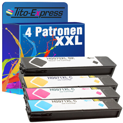 4er Set Patronen XXL PlatinumSerie für HP 970 & 971 XL OfficeJet Pro X 451 DN 45