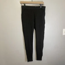 Betabrand Pants Medium Gray Pleated Skinny Pockets Back Of Leg Cutouts Elastic