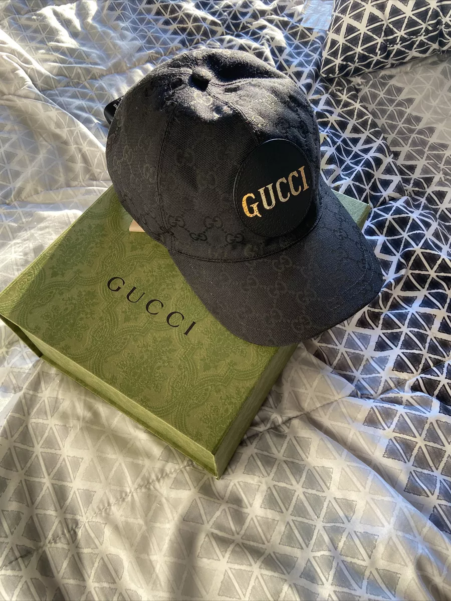 UNISEX GUCCI HAT CANVAS BASEBALL CAP ADJUSTABLE SIZE M