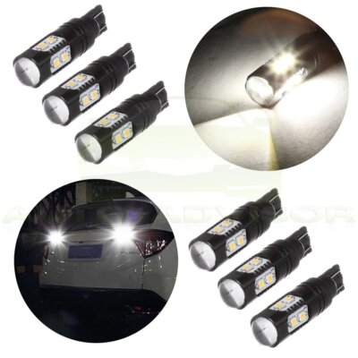 6PCS WHITE T15 T10 LED 10W PROJECTOR LENS BACKUP LIGHT BULBS FOR TOYOTA FORD
