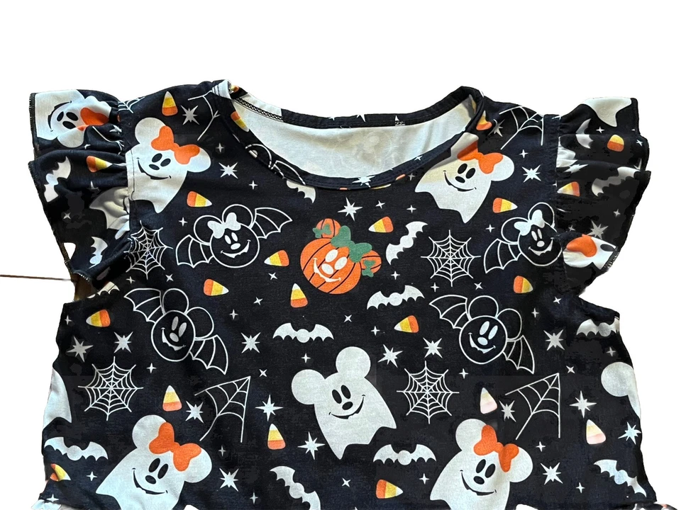 Vestido de Halloween Mickey Mouse Minnie Niñas Fantasma Calabaza Murciélago Negro Grande 10-12 Foto 3 de 4