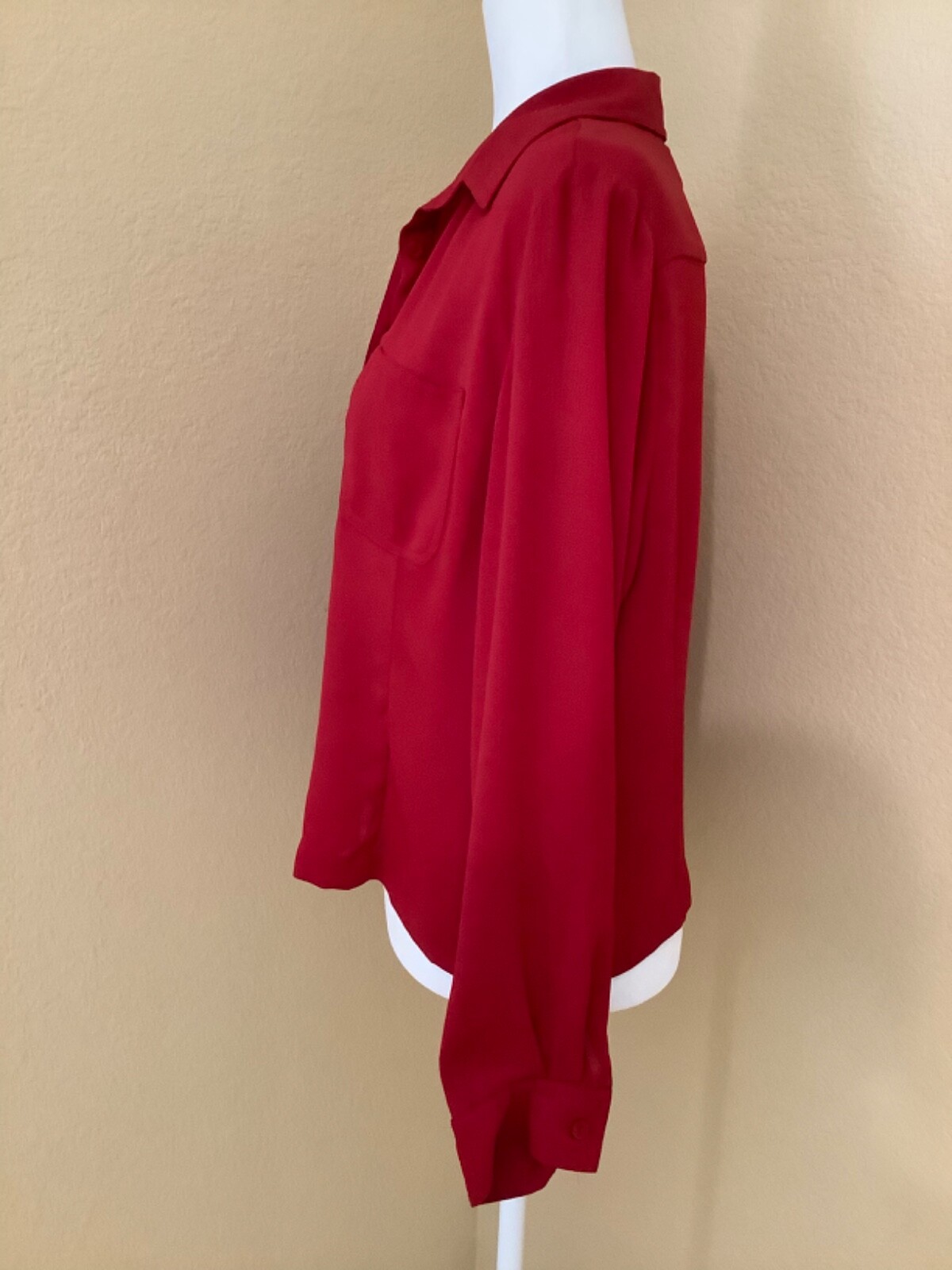 Vintage Pendleton Button Up Blouse Cranberry Long… - image 3