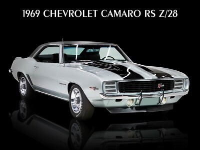 1969 Chevrolet Camaro RS Z/28  NEW METAL SIGN: Great Resto in Silver & Black